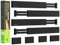 ANTOWIN 8PCS Bamboo Drawer Dividers, Drawer Separators Splitter, 43-56CM Long Adjustable Spring-loaded Organizer for Large Utensil, Clothes, Tools Drawers, 4 Pack Dividers + 4 Pack Baffle (Black)