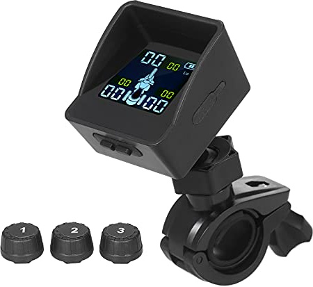 Système de surveillance de la pression des pneus - Moniteur intelligent sans fil avec 3 capteurs externes - Protection solaire - Alarme automatique de pneu pour tricycle 3 roues