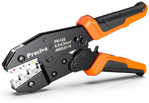 Preciva 0.5-1.5mm²/22-16 AWG Crimping Tools, Heat Shink Butt Connectors Crimper, Wire Crimp Tool with Ratchet Machanism, Perfect Crimping for Electronic Jobs