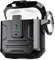 DASFOND Armor Earphone Cover Airpods 1st&2nd Generation Case, Military Grade Full Body Shockproof Protection Hard Case, Support Wireless Charging with Keychain, Magnetic Lid, Front LED Visible, Black