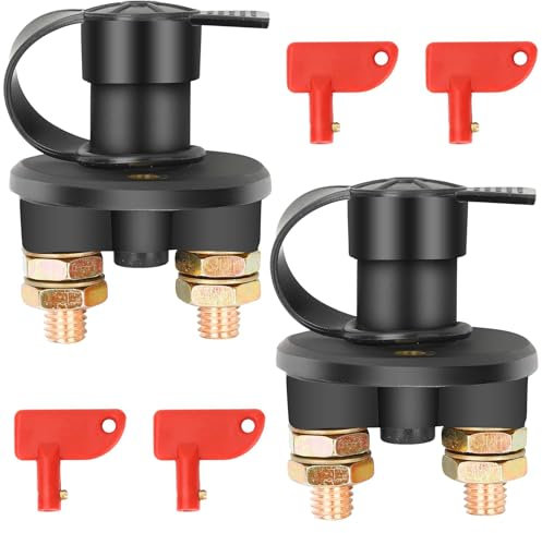 Bolatus 2 Pièces Coupe Circuit Batterie 12v / 24V Interrupteur coupe Batterie ON/OFF Coupe-batterie de voiture pour Yacht Bateau Camion Bus Camping-Cars Voiture Moto
