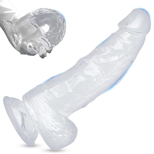 Anal Dildo Kristall Transparent Dildo mit Starke Saugnapf,4 Größen Realistischer Dildo Sex Spielzeug für die Männer,Dildo Groß Dildo Dick Riesen Dildo Penis,Analspielzeuge für Frauen Männer (S)