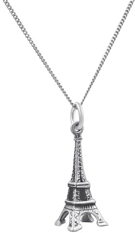 Silverly Eiffelturm-Halskette aus Sterlingsilber | Panzerkette 18 | Paris Charm Geschenk für Damen | Einzigartiger Frankreich-Anhänger für Damen | Reiseschmuck für Teenager-Mädchen