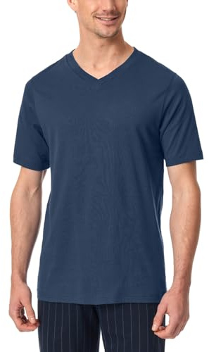 Schiesser Herren Schlafshirt Kurzarm V-Ausschnitt Bio-Baumwolle - Mix + Relax