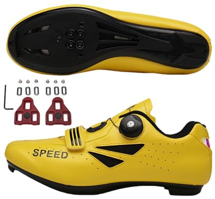 FANSU Fahrradschuhe Herren Damen, MTB Schuhe Abriebfester Rennradschuhe Fahrradschuhe, Drehbare Schnürsenkel Mountainbike Rennrad Unisex Schuhe Radschuhe mit Look Lock Tabs 37-47 EU
