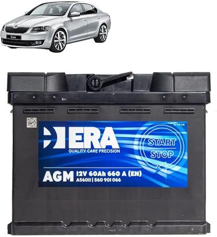 Batteria 60Ah A.G.M. per Skoda Octavia III 1.2 1.6 benzina 1.6 TDI gasolio 2015+