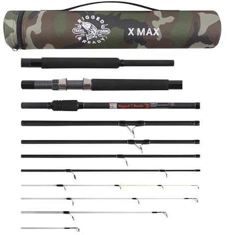 X MAX C-P Carp, Predator Fishing Rod. Unique, Super Compact, Multi-Function Rod. 1 Rod 9 Combinations. 3 Lengths 9’ 2.70m, 8’ 2.45m, 7’ 3” 2.30m, 4 cast Weights