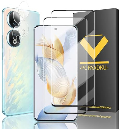 IKABO 2+2 Pezzi Vetro Temperato per Honor 90 Pellicola, 2 Protettiva e 2 Fotocamera, HD, Durezza 9H, Anti-Impronte, Senza Bolle per Honor 90 5G