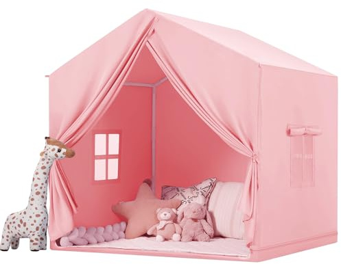 Tienda Campaña Infantil Tipi: Grande Tipi Infantil con Colchoneta con Ventana - Tienda Campaña Niños - Rosa Niña Criança Brincar Regalo de Sala de Juegos de Juguetes