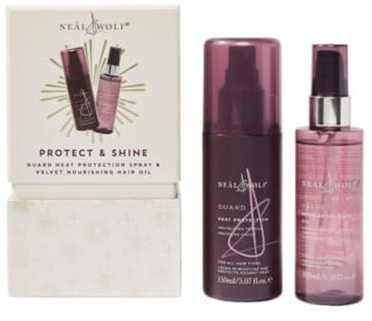 Neal & Wolf Protect & Shine Haircare Gift Set, Heat Protection Spray and Nourishing Hair Oil