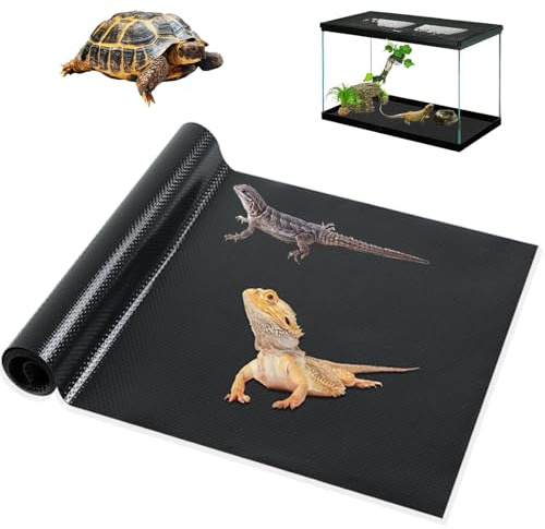 1 Sheet Reptile Substrate Liner Terrarium Carpet Large Bearded Dragon Tank Accessories 17.52‘’ X 39.37‘’ Non-Adhesive Reptile Carpet Bedding Substrate Easy to Cut for Tortoise Bearded Dragon Enclosure