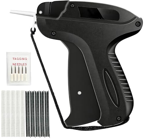 Haelyze Etikettierpistole Kleidung, Etiketten Pistole für Kleidung, Etikettierpistole Mit 5 Nadeln & 500 Weißen & 500 Schwarzen Plastikstecknadeln, Etikettenpistole Kleidung