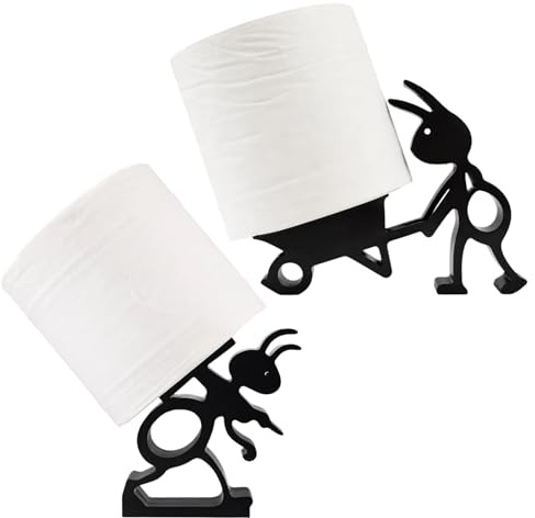 2 Stück Schwarz Ameisen Toilettenpapierhalter, Klopapier Aufbewahrung | Ameise Design Toilettenpapier Halter, Praktische Ant Paper Roll Holder Badezimmer Rollenhalter für Bad WC