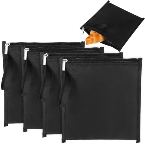 4 Set Reusable Lunch Bags, Insulated Sandwich Bags, Small Insulated Snack Bag, Zipper Lunch Pouches, Small Thermal Snacks Pouch Washable Reusable for Picnic, Office, Classroom, School, Travel