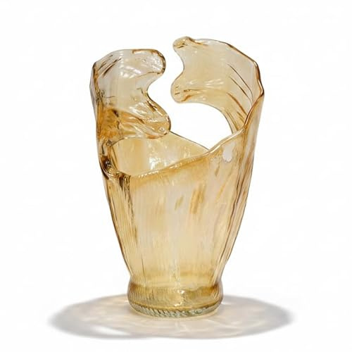 Murano Glas Vase Honig Welle von Tammaro Home Made in Italy