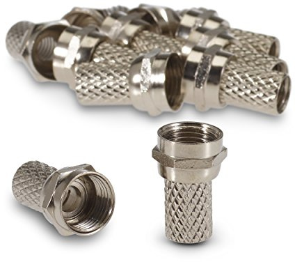 SSL Satellites 100 Pieces F Male Plug Connectors Waterproof Micro Screw/Twist On Aerial Coaxial Cable RG6