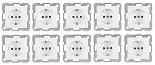 10x Berker 47238989 Steckdose SCHUKO mit erhöhtem Berührungsschutz BS S.1 polarweiß glänzend