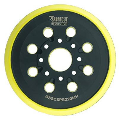 SabreCut 1pc OSSCSPB220MH 125mm 8 Hole Medium Orbital Sander Backing Pad | Compatible with Bosch GEX125 PEX220 Skil 7402 7490, hard hook and loop pad holds abrasives securely for consistent sanding