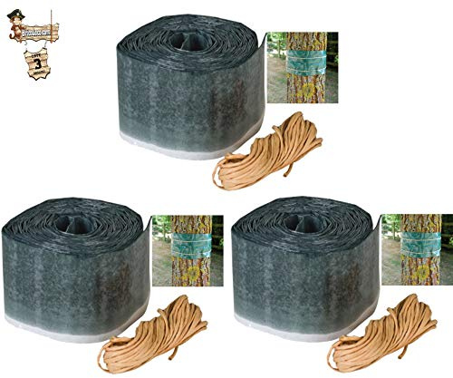 BricoLoco Protection insecticide pour arbres Bande libre de Veneo. Protège contre les insectes, chenilles, fourmis, processionnaires, araignées... fruits et ornements. (3 unités. x 175 x 10 cm).