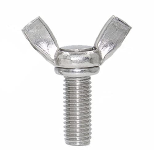M6 x 1-Pitch Wing Bolt, 25mm Length Carbon Steel Butterfly Screw Wing Bolt Machine Fastener (10Pcs)