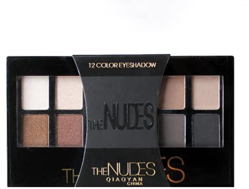 Paleta de sombras de ojos de 12 colores. Paleta de maquillaje profesional mate pigmentada y resistente al agua. Kit cosmético de sombras de ojos con pincel