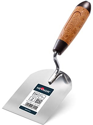 NEYNOR Maurerkellen 100 mm - Gipserspachtel Stukkateurspachtel - Edelstahl Rostfreie - Gipserkelle - Rutschfestes Softgriff - Made in EU