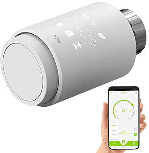 revolt Heizkörperthermostate: Programmierbares Heizkörper-Thermostat mit Bluetooth, App, LED-Display (Thermostat Heizung Digital, Heizkörperthermostat Bluetooth, Programmierbare)