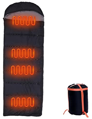 Yeeda Saco de dormir con calefacción, saco de dormir para invierno y exterior, bolsa compacta portátil, saco de dormir impermeable para viajes de mochila, operación de camping