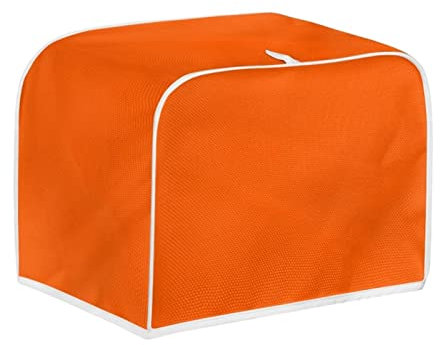 JOAIFO Orange Toaster Dust Cover Washable Polyester 2 Slice Toaster,Kitchen Small Appliance Covers, Toaster Cover Fit for Most Standard 2 & 4 Slice Toasters