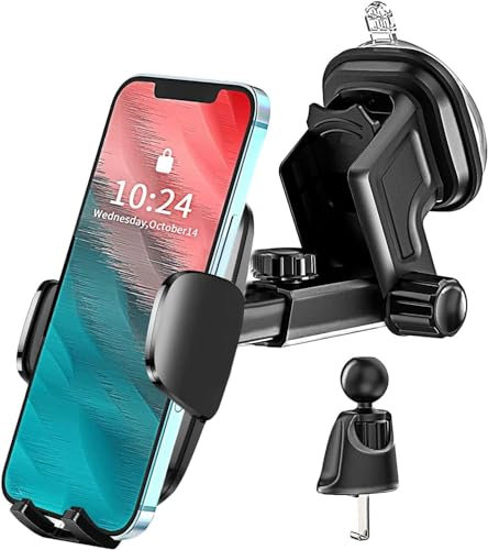Supporto cellulare auto per Samsung Galaxy S24 S23 Plus Ultra A55 A25 A54 A53 A52S A52 A15 5G A05S, Xiaomi 12 13 14 Mi, supporto per cellulare da auto su cruscotto, parabrezza/ventilazione e ventosa,