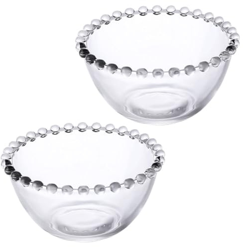 IMIKEYA 2pcs Glass Dipping Bowls 75ml Small Clear Condiment Bowls Decorative Dessert Serving Bowls Reusable Mini Mixing Dish for Sauce Spices Sauce Ice Cream Appetizer