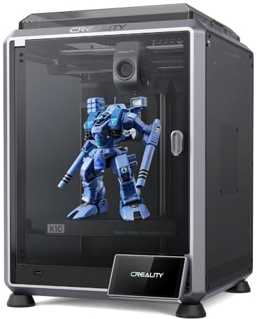 Creality K1C 3D Printer, 3D Printers with 600mm/s Fast Printing Speed, Support Carbon Fiber Filament 300℃ High-Temp Print, Auto Leveling and Clog-Free Direct Extruder 8.66x8.66x9.84 inch