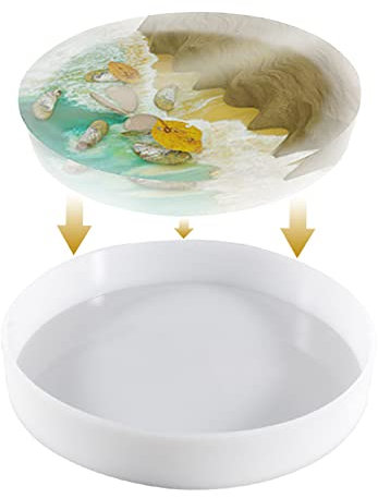 PUCHEN Moldes epoxi redondos grandes – Moldes de silicona para decoración de arte de resina – Molde de mesa DIY Herramientas de fundición de resina Tablero de embutidos Decoración del hogar