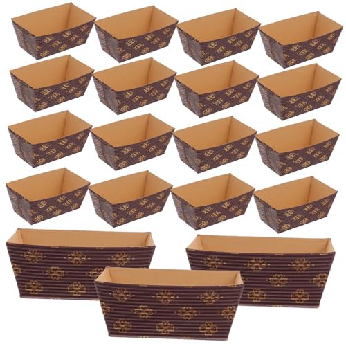 PRETYZOOM Papier Kastenform Rechteckig 50 Stück aus Papier für Brotbacken
