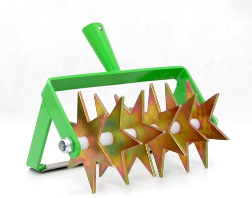 pokm toolsmarket - Kultivator Sternfräse mit 6 Sternen und Jätemesser, Krümler 21 cm, Bodenkrümler, Rollhacke 2-Reihe, BR: 20cm, Gartengerät EU-Produktion TMX