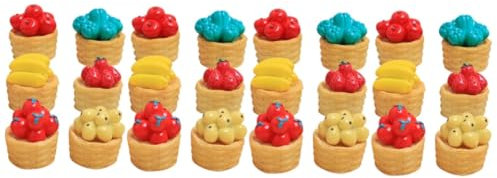 TOYANDONA 24pcs Doll House Vegetable Decor Adorable Miniature Basket Resin Craft Fake Food Model