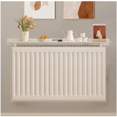 Hmtbet heizungsregal, 40–200 cm Heizkörperregale, Breite 15 cm, Moderne Schrankplatte, für Wohnzimmer, Schlafzimmer, Flur, Dekor, Display-Heizung mit einfach zu montierender Halterung,Weiß,80cm*15cm
