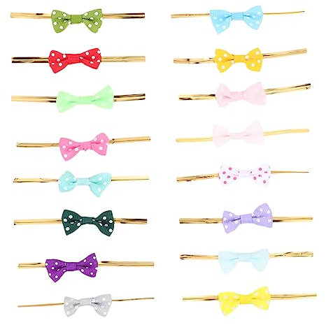 MOLUCKFU 100stücke Bunte Lollipop Verpackungsbänder Mit Schleifen Polyestermaterial Wiederverwendbar Diy Geschenkverpackung Einfach Knoten Und Lösen Für Süßigkeitenbeutel Und Geschenke