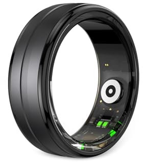 PRIXTON Anillo Inteligente Smart Ring Orbyt Talla 8, Diámetro 18.3 mm, para Hombre y Mujer, Estuche de Carga, Análisis del Sueño/Pulsómetro/Podómetro/Calorías, Impermeable, Android e iOS, Color Negro