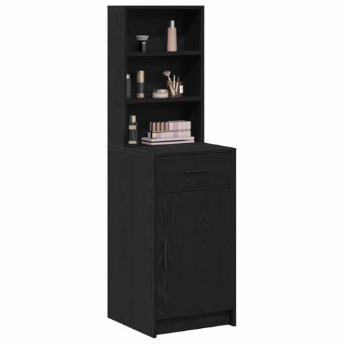 vidaXL Highboard Schwarz Eichen-Optik 41 x 40 x 135 cm Holzwerkstoff | Genug Platz für all deine Sachen, Minimalistischer Stil, der dein Zuhause aufwertet,
