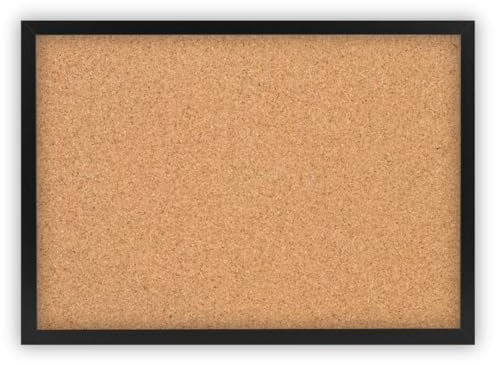 CLAMARO 'Memo' Pinnwand Kork 40 x 30 mit Rahmen | Schwarz Matt | Korkwand mit MDF-Holz Bilderrahmen und Metall Aufhängern (Qerformat & Hochformat) | Inkl. 10 Reißzwecken