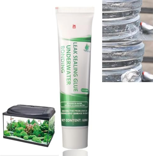 60ml Clear Silicone Sealant,Fish Tank Sealant,Aquarium Seal/ant,Aquarium Glue Fish Safe,Heavy Duty Leakage Plugging Adhesive,Aqu/arium Safe Glue,Waterproof Sea/lant,Repairs Leaks in Aq/uariums & Ponds