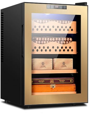 CNPSMYF Cigar Humidor - Built-In Led Warm Light 50L 300 Large Capacity Intelligent Electric Cigar Humidor Cabinet with Drawer, Cigar Humidor Cabinet for Men Husband Father