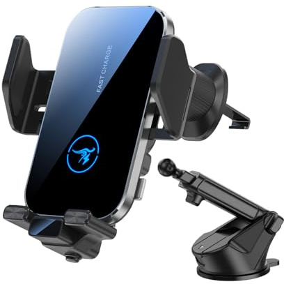 UNNESTAR Support de téléphone sans fil chargeur de voiture 15 W à charge rapide sans fil pour iPhone 11 12 13 14 15 16 Series Samsung
