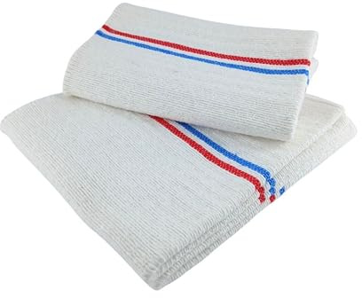 LNT France - Lot de 3 Serpillères Gaufrées Blanches 60 x 100 cm - Haute Résistance - Grand Pouvoir Absorbant - Idéal pour Tout Type de Sol - Fabriqué en France