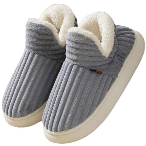 DURINM Pantofole Uomo Invernali Ciabatte Donna Caldo with Memory Foam Pelose Calde Comode Fluffy Antiscivolo Autunno Interno Esterno All'Aperto Peluche Scarpe di Cotone Morbide