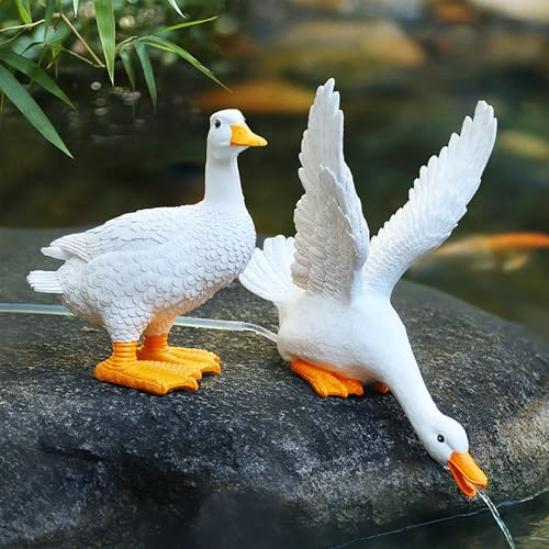 ZYZSY Cracheurs d'étang, Gargouille Canard, Fontaine À Eau Étang À Poissons Cascade Décorative, idéale pour Les Mini-étangs et fontaines de Jardin – Décoration de Jardin