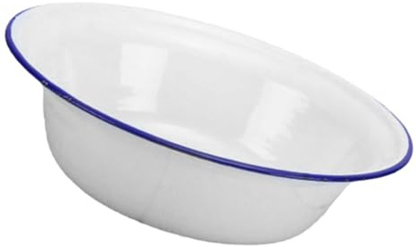 TOGEVAL Enamel Plate Deep Vintage Baking Dish Oven-Safe Enamelware Mixing Bowl for Pies Retro Kitchen Accessories