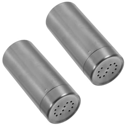 VALICLUD 2 Piezas Contenedores de Especias de Acero Inoxidable con Protección Hermética y Mecanismo Ajustable para Sal Pimienta y Condimentos Accesorio de Cocina Negro