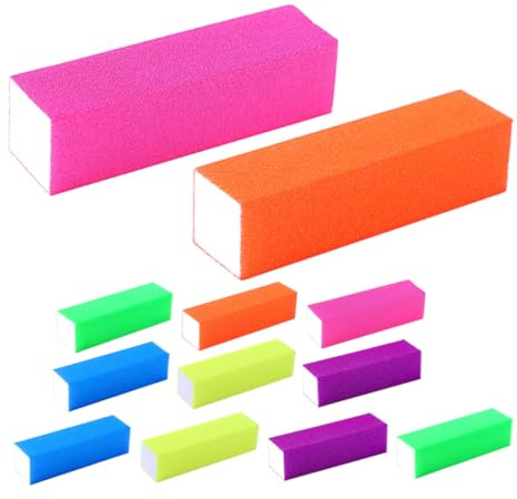 TOVINANNA 12 pezzi Blocco Unghie in Spugna EVA Colorata Strumenti Manicure Portatili per Modellatura e Lucidatura Unghie Accessori Nail Polishing Sicuri e Pratici per Domestico e